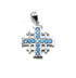 Sterling Silver With Colored Stone Jerusalem Cross Pendant